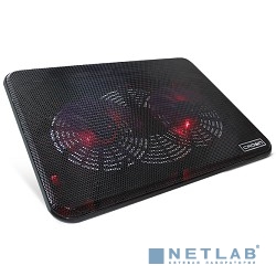 CROWN  Подставка для ноутбука CMLC-202T black (для ноутбуков до 17" Размер: 365*70*19мм;Размер вентилятора: 140мм *2шт.LED подсветка; USB)