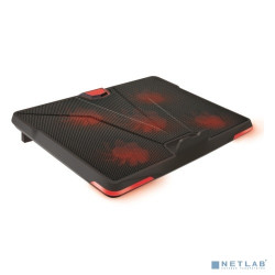 CROWN  Подставка для ноутбука CMLS-130 ( до 19" Размер 390*295*30 мм , кулеры: D110mm*1+ D85mm*4,,красная led подсветка, регулятор скорости, 3 уровня наклона)
