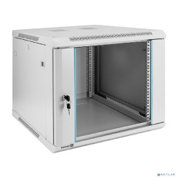 Exegate EX298602RUS Шкаф телекоммуникационный 19" настенный 9U ExeGate EC-WM-9U.600.G.GREY (19”, 9U, 600x600x500mm (ШхГхВ), передняя дверь закаленное стекло, съемные боковые панели, пыле- и влагозащит