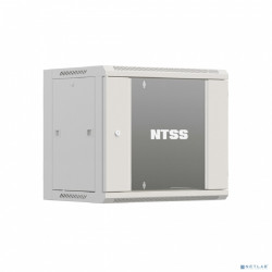 NTSS Шкаф настенный телекоммуникационный NTSS WS 12U 600х450х635мм, 2 профиля 19, дверь стеклянная, боковые стенки съемные, разобранный, серый RAL 7035 NTSS-WSP12U6045GS