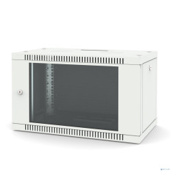 Шкаф настенный 19", 6U Filum FL-WB-0663GM-GY Wall Box (ШхГхВ) 600x350x356 мм, дверь стеклянная, цвет серый RAL7035