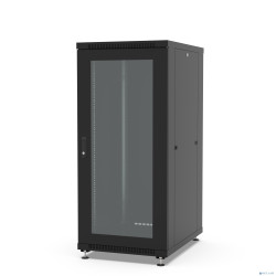Шкаф напольный 19", 27U Filum FL-NT-2768GM1M-BK NETWORK (ШхГхВ) 600x800x1098 мм, двери: стеклянная/сплошная металл, цвет черный RAL9005