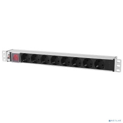 ЦМО Блок розеток Rem-10 с выкл., 8 Schuko, 10 A, алюм., 19", шнур 1.8 м. 1,8 IEC 60320 C14 (R-10-8S-V-440-1.8)