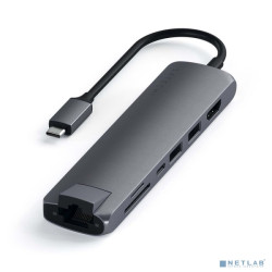 Satechi [ST-UCSMA3M] Адаптер USB-C Type-C Slim Multiport with Ethernet Adapter. Цвет серый космос