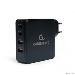 Cablexpert Зарядное устройство 100Вт GaN, QC3.0/PD, 2xUSB, 2xType-C, черный (MP3A-PC-49)