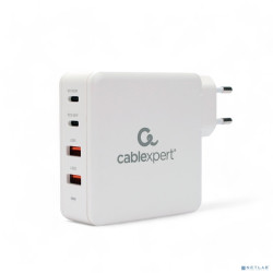 Cablexpert Зарядное устройство 100Вт GaN, QC3.0/PD, 2xUSB, 2xType-C, белый (MP3A-PC-48)