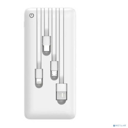 Perfeo Powerbank ABSOLUTE 10000mah In Micro usb,USB /Out USB,Micro usb,Type-C,Lightning, 2.1А/ White (PF_B4879)