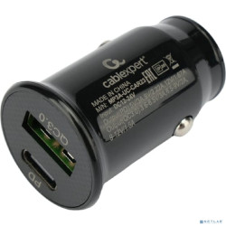 Cablexpert Автомобильное зарядное устройство 20Вт, 3А, QC3.0/PD, 1xUSB, 1xType-C, черный, пакет (MP3A-UC-CAR23)