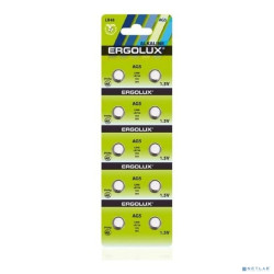 Ergolux AG 5  BL-10 (AG5-BP10, LR48 /LR754 /193 /393 батарейка для часов)(10 шт. в уп-ке)