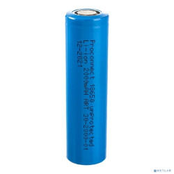 PROconnect (30-2000-01) Аккумулятор Li-ion 18650, 3,7В, 2000мАч, без платы защиты, плоский контакт, 1 шт, пакет