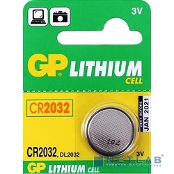 GP  CR2032-2CRU1(7)C1(1 шт. в уп-ке)[08984/12302/03223]