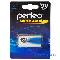 Perfeo 6LR61/1BL Super Alkaline  (1 шт. в уп-ке)