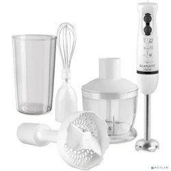 Кухонный процессор-блендер, Scarlett, SC-HB42M33, Мощность 700 Вт, 2 скоростных режима, Емкость измельчителя 0,6 л, Мерный стакан 0.6л, Венчи, Белый