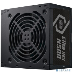 Блок питания 500 Ватт/ Power Supply Cooler Master Elite NEX N500, 500W, ATX, 120mm, 5xSATA, 2xPCI-E(6+2), 3xMolex, APFC, EU Cable (MPW-5001-ACBN-BEU)