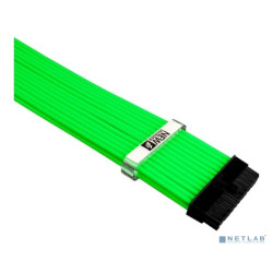 1STPLAYER NGE-001 Комплект кабелей-удлинителей для БП / 1x24pin ATX, 2xP8(4+4)pin EPS, 2xP8(6+2)pin PCI-E / premium nylon / 350mm / NEON GREEN