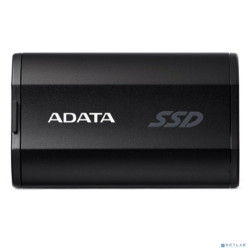 Твердотельный накопитель/ ADATA External SSD SD810, 500GB, Type-C, USB 3.2 Gen2х2, up to R/W 2000/2000 MB/s, 72.7x44x12.2mm, Black (5 лет)