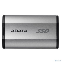 Твердотельный накопитель/ ADATA External SSD SD810, 2000GB, Type-C, USB 3.2 Gen2х2, up to R/W 2000/2000 MB/s, 72.7x44x12.2mm, Silver (5 лет)