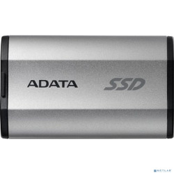 Твердотельный накопитель/ ADATA External SSD SD810, 1000GB, Type-C, USB 3.2 Gen2х2, up to R/W 2000/2000 MB/s, 72.7x44x12.2mm, Silver (5 лет)