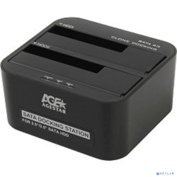 AgeStar Докстанция 2x2.5"/3.5" SATA HDD/SSD AgeStar 3UBT6-6G, USB3.0, пластик, черный, UASP