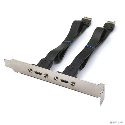 ORIENT C088E, Планка портов в корпус 2xUSB Type-C, USB3.2 Gen2, Type-E кабель 50см, oem (33199)