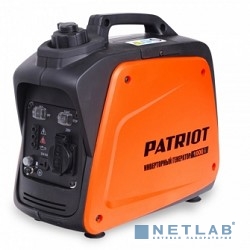 Генератор инверторный PATRIOT 1000i [474101025] {Двигатель 4т, АИ-92, 40сс,мощность рабочая/максимальная -0,7/0,9 кВт, объём бака - 2,1 л, 1 розетка Euro 16A,  вес 8,5 кг}