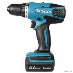 Makita DF347DWE Дрель ак,{14.4В,2х1.5Ач Li-ion,БЗП-10мм,0-400\0-1400об\м,30\15Нм,1.4кг,чем,G-серия}