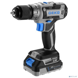 Аккумуляторная дрель-шуруповерт DEKO DKCD20V ONE + в кейсе + набор 63 инструмента для дома, 20В, 2x2.0Ач [083-1038]