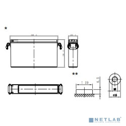 F.ETALON Аккумулятор FTE 12-150 (12 В 150 Ач,Резьба под болт М8)