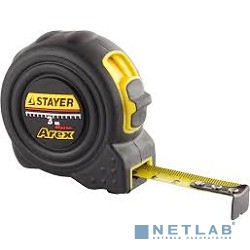 STAYER BlackMax 3м / 16мм рулетка в ударостойком полностью обрезиненном корпусе  и двумя фиксаторами [3410-03_z02]