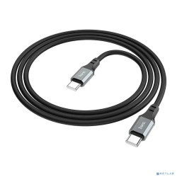 HOCO Кабель USB2.0 Hoco Type-C/Type-C, 3А, 60Вт, силиконовая оплетка, X86, 1м, черный, коробка