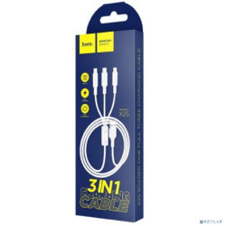 HOCO HC-80176 X25/ USB кабель  3-in-1: Lightning+Micro+Type-C/ 1m/ 2A/ White