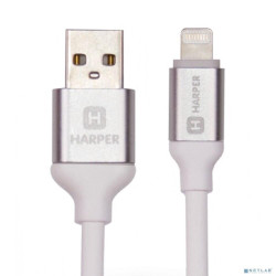 Harper Силиконовый Кабель для зарядки и синхронизации USB - Lightning, SCH-530 white (1м, способны заряжать устройства до 2х ампер)