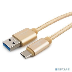 Cablexpert Кабель USB 3.0 CC-P-USBC03Gd-1M AM/Type-C, серия Platinum, длина 1м, золотой, блистер