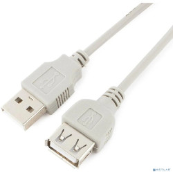 Кабель-удлинитель USB2.0 Cablexpert CC-USB2-AMAF-6, AM/AF, медь, 1.8м, серый, пакет