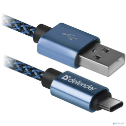 Defender USB кабель USB09-03T PRO USB2.0 Синий, AM-Type-C, 1m, 2.1A (87817)