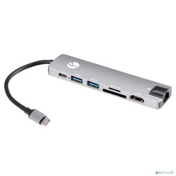 VCOM CU4351 Адаптер Type-Cm -->HDMI A(f) 4K@30Hz+USB3.0+USB2.0+RJ45+TF+CD+PD,VCOM, Alum Shell, VCOM<CU4351>[4895182218086]