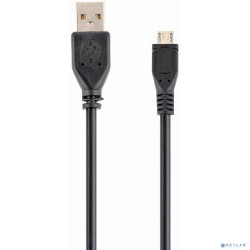 Filum Кабель USB 2.0, 1 м., черный, 2A, разъемы: USB A male- USB micro B male, пакет. [FL-C-U2-AM-microBM-1M] (956702)