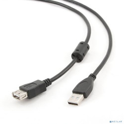 Filum Кабель удлинитель USB 2.0 Pro, 1 м., черный, разъемы: USB A male-USB A female, пакет.[FL-CPro-U2-AM-AF-F1-1M] (894172)