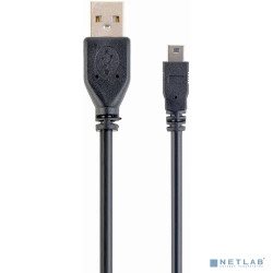 Filum Кабель USB 2.0 Pro, 1.8 м., черный, 2A, разъемы: USB A male- USB mini B male, пакет. [FL-CPro-U2-AM-miniBM-1.8M] (894184)