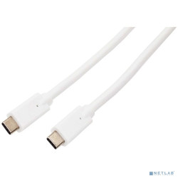 Filum Кабель USB 3.1, 1 м., белый, 3A, разъемы:  USB Type С male-  USB Type С male, пакет. [FL-C-U31-CM-CM-1M] (894188)
