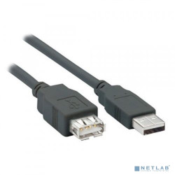 Filum Кабель удлинитель USB 2.0, 1 м., серый, разъемы: USB A male-USB A female, пакет. [FL-C-U2-AM-AF-1M] (894168)