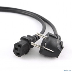 Кабель питания Cablexpert 1.8м, Schuko- C13, 6А, черный, с заземлением, пакет [PC-186]