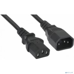 Кабель питания Filum ПВС-АП 3x1.5 С13 - C14, 220/250В, 10А, чёрный, 1,8м[FL-PC-C13/C14-C3-1.8-BK]
