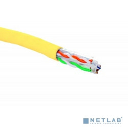 EUROLAN 19C-U6-12YL-B305 Кабель категории 6, U/UTP, 4 пары, 23 AWG, нг(А)-HF, внутренней прокладки, желтый, коробка 305 м