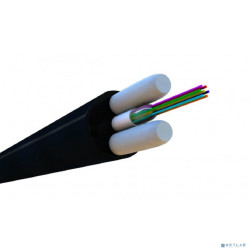 Hyperline FO-STFR-OUT-9-2-PE-BK Кабель волоконно-оптический 9/­125 (G.652D) одномодовый, 2 волокна, одномодульный, водоблокирующий гель, усиленный стеклопластиковыми стержнями, внешний, PE, черный
