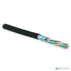 Hyperline UFTP4-C6-S23-OUT-LSZH-BK-500 (500 м) Кабель витая пара U/­FTP, кат. 6, 4 пары (23 AWG), одножильный (solid), фольгир. пары, внешний, LSZH нг(C)-HF, -40°C-+75°C, черный