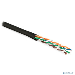 Hyperline UUTP4-C5E-P24-IN-LSZH-BK-100 (100 м) кабель витая пара, неэкранированная U/UTP, категория 5e, 4 пары (24 AWG), многожильный (patch), LSZH, нг(А)-HF, -20°C – +75°C, черный