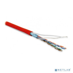 Hyperline FUTP4-C5E-P26-IN-LSZH-RD-100 (100 м) кабель витая пара, экранированная F/UTP, категория 5e, 4 пары (26 AWG), многожильный (patch), экран - фольга, LSZH, нг(А)-HF, –20°C – +75°C, красный