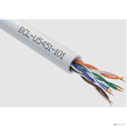 Кабель витая пара Bion BCL-U5451-101 U/UTP, кат.5e, 4x2x0,51мм AWG 24, CCA, одножильный, PVC, для внутренней прокладки, 305м, серый