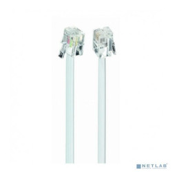 Cablexpert TC6P4C-3M Кабель.телефонный аппарат-розетка 3 м белый